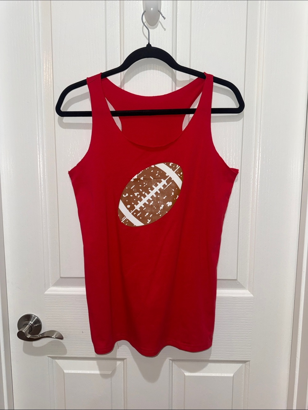 Red Tank Top with Football Graphics - Game Day - Women’s Small - NWOT